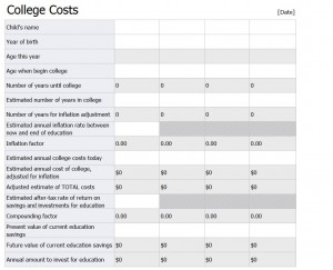 Microsoft's Cost of College Calculator