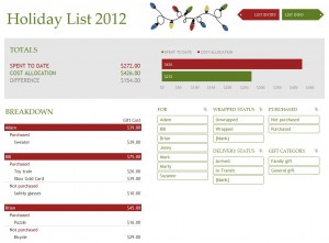 Microsoft's Holiday Shopping Budget Template