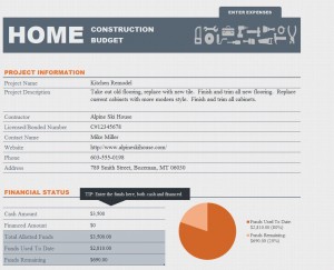 Microsoft's Home Construction Budget Spreadsheet