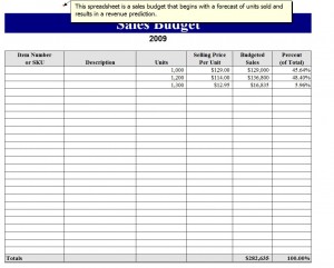 Microsoft's Sales Goals Template