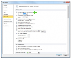 Change Cell Movement After Pressing Enter