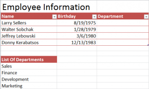 Using Dropdown Lists in Excel