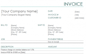 Finance Charge Invoice