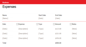 Simple Business Expense Template