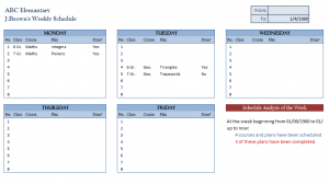 Teaching Weekly Course Plan