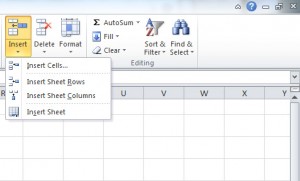 Insert a Row or Column in a Table