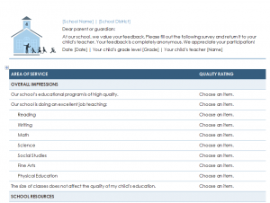 School Feedback Survey Template