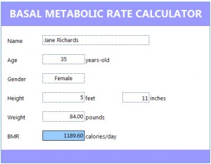 Basal Metabolic Rate Bmr Chart