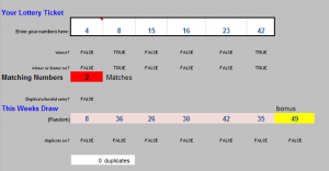 Lottery Simulator Excel Sheet