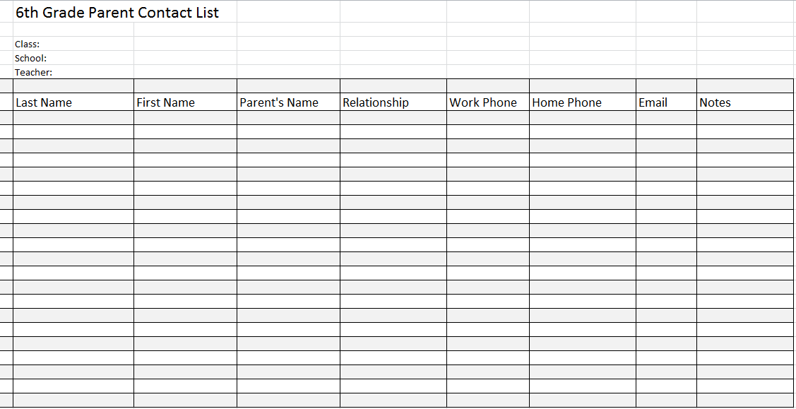 Free Parent Contact Log Template PATCHED