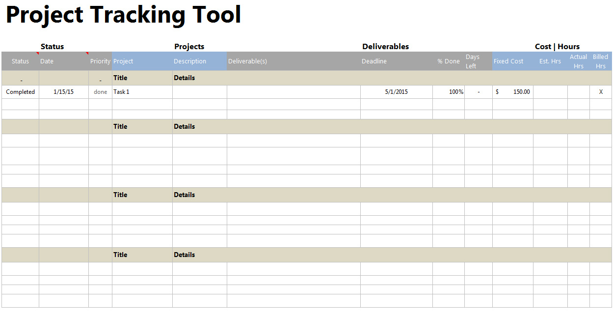 Excel Template Project Tracking