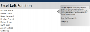 Excel Left Formula