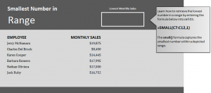 Get Smallest Number in Excel