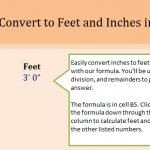 Inches to Feet in Excel
