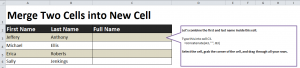 Merge First and Last Names in Excel