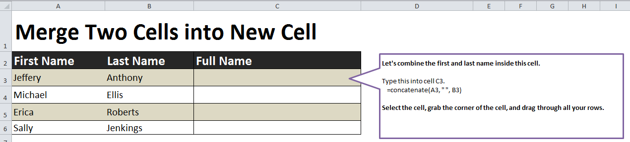 How Do I Merge Names In Excel With Commas