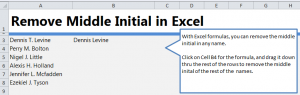 Remove Middle Name in Excel