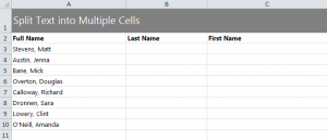 Split Text in Excel