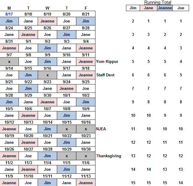 Carpool Scheduler My Excel Templates