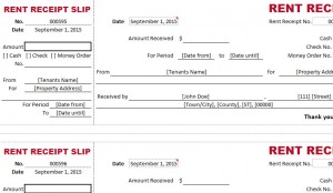 rent receipt excel template