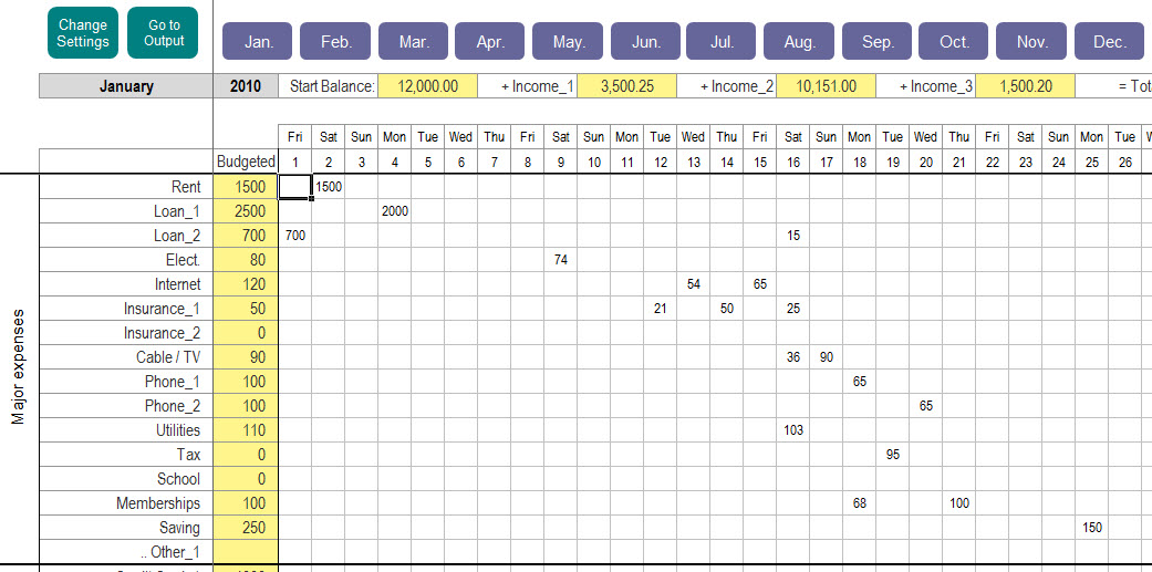 expense tracker excel template split