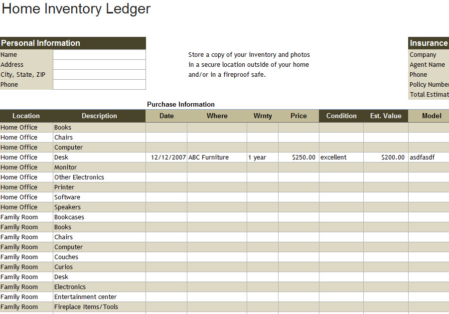 home inventory tracker