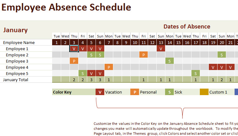 Vacation And Work Planning Calendar Template My Excel Templates