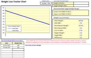 Weight Loss Tracker Chart Excel