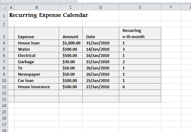 excel spreadsheet daily expenses report