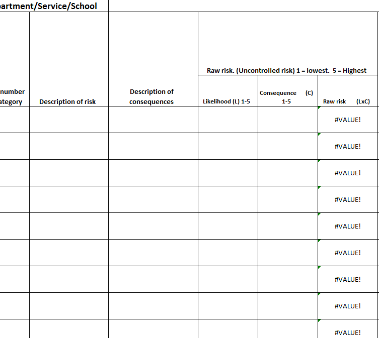 Risk Management Sheet - My Excel Templates