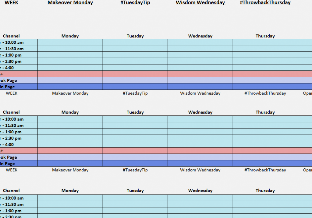 Social Media Posting Calendar My Excel Templates