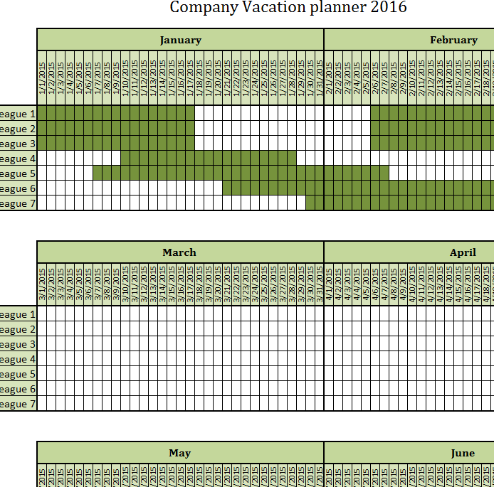 Company Vacation Planner My Excel Templates