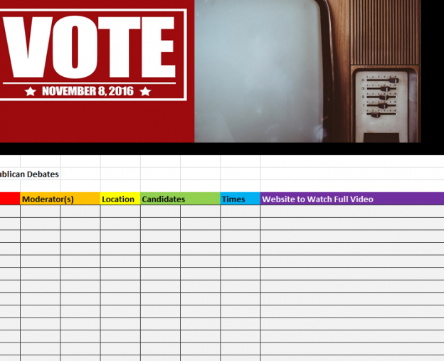 Republican Primary Debate Schedule My Excel Templates