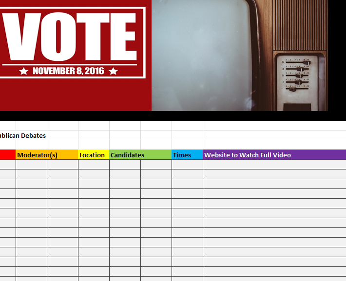Republican Primary Debate Schedule - My Excel Templates