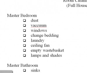 Room Cleaning Checklist My Excel Templates