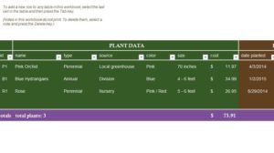 garden planner excel template