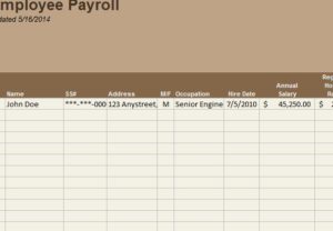 employee payroll database template