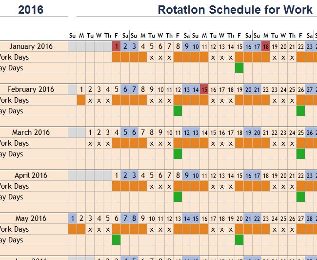 Free Rotation Schedule Template