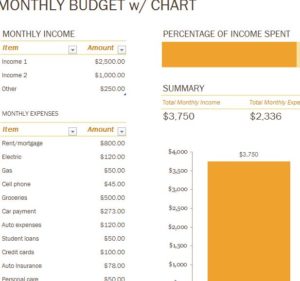 Monthly Expense Chart Template