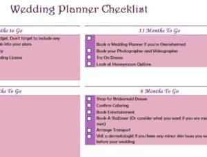 Wedding planner checklist free excel