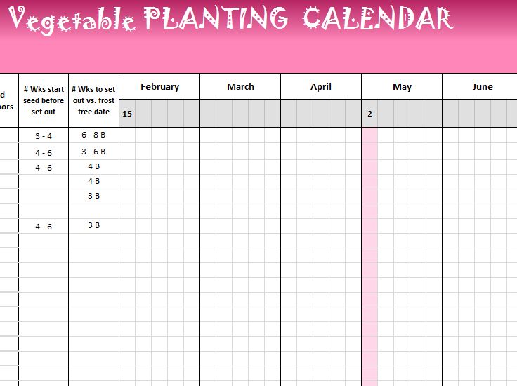 Vegetable Planting Calendar - My Excel Templates
