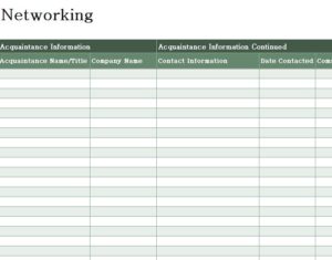 Networking Excel Template from myexceltemplates.com