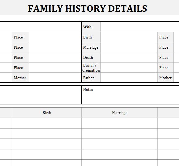 template for family history book