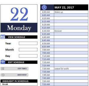 Daily Work Schedule