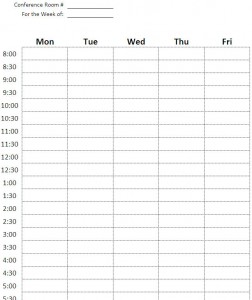 Conference Room Scheduler Excel Template