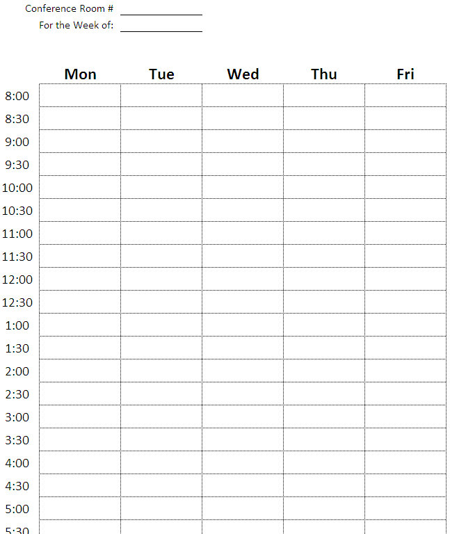 Conference Room Scheduling Template Conference Room Schedule