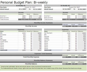 Free Biweekly Budget Excel Template