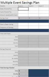 Free Savings Planner Excel Template