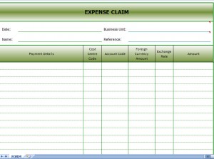 Expense Claims Form | Expense Claim Excel Template