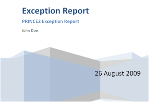 Prince2 Exception Report Template